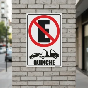 Cartel No estacionar Guinche