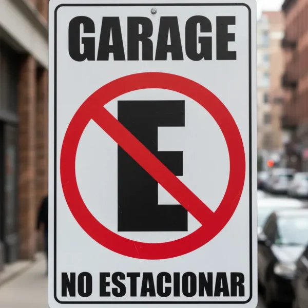 Cartel Garage No estacionar