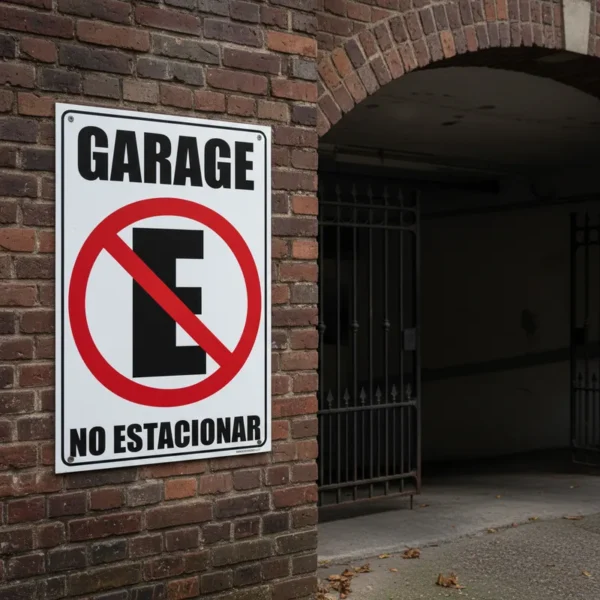 Cartel Garage No estacionar