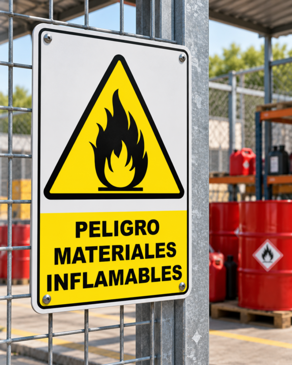 Peligro materiales inflamables