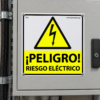 514 riesgo eléctrico 1 Riesgo Eléctrico Adhesivo 10x10cm