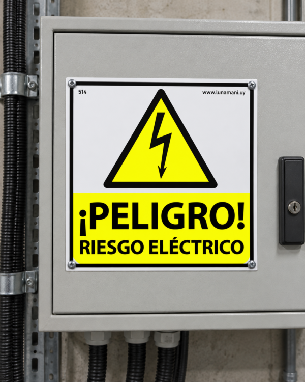 514 riesgo eléctrico 1 Riesgo Eléctrico Adhesivo 10x10cm