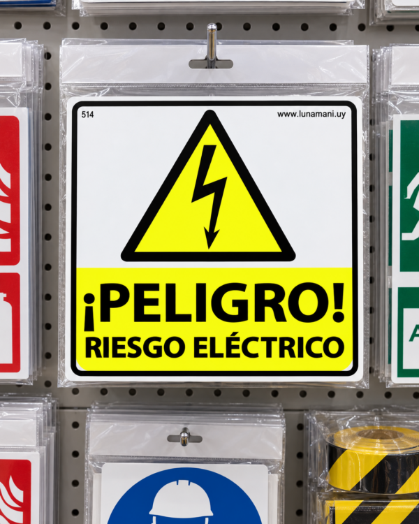 514 riesgo eléctrico 2 Riesgo Eléctrico Adhesivo 10x10cm