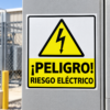 514 riesgo eléctrico 3 Riesgo Eléctrico Adhesivo 10x10cm