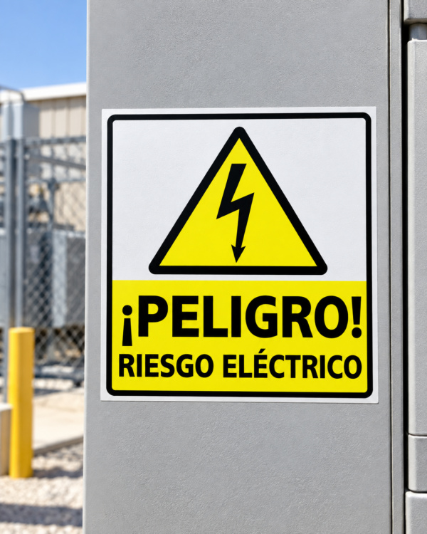 514 riesgo eléctrico 3 Riesgo Eléctrico Adhesivo 10x10cm