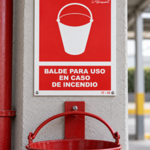 Balde para uso en caso de incendio