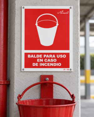Balde para uso en caso de incendio